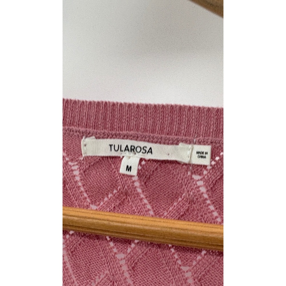 Tularosa Revolve Sweater Blouse Flutter Sleeve Crochet Women Medium Pink New - Picture 6 of 13